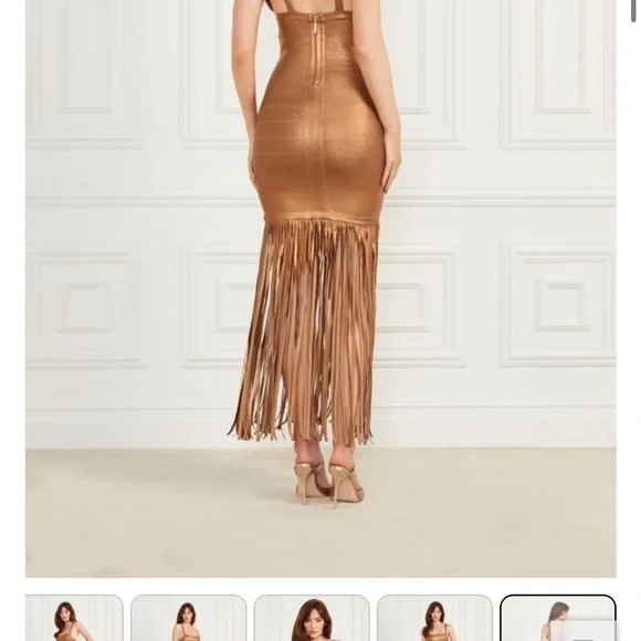 GUESS by marciano Gold Muse Bandage Gown size Xs - Picture 2 of 10